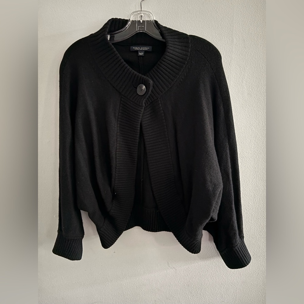 Banana Republic Extra Fine Merino Wool Black Women's Cardigan